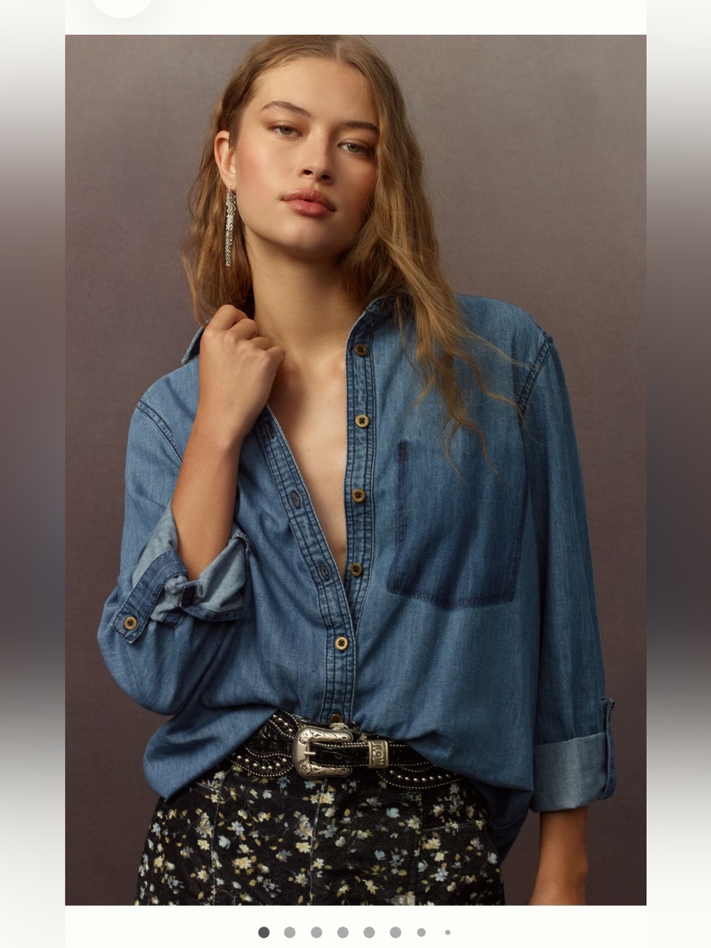 Anthropologie Pilcro denim button down shirt